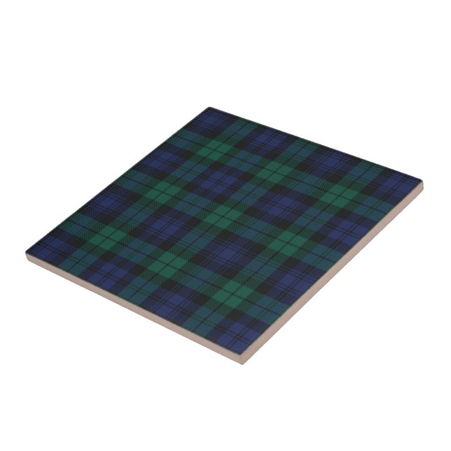Tartan Festive Classic Rustic Grün Plaid Fliese (Seite)