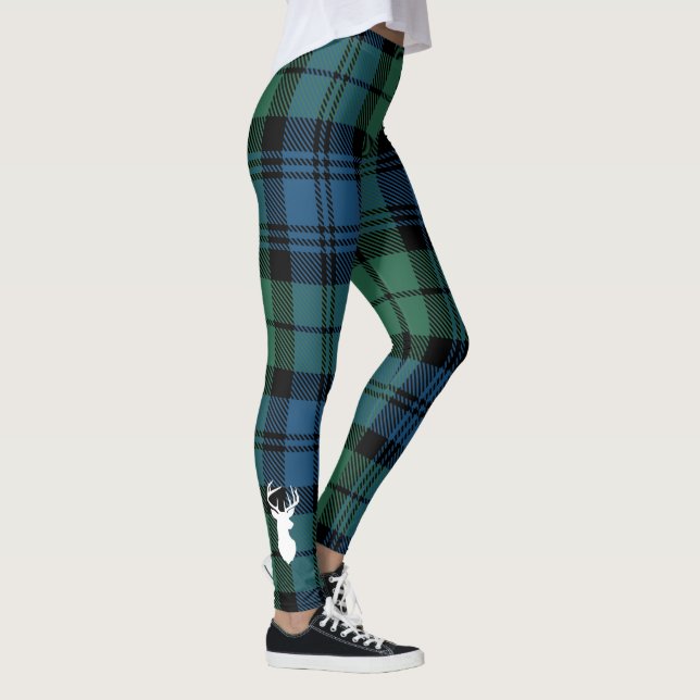 Tartan Green Clan Campbell Kariert Leggings (Rechts)