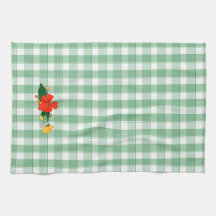 Tartan grün einfaches Wildblumenmuster