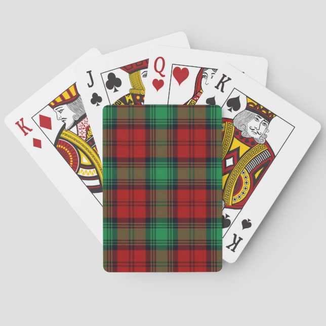 Tartan grün und rot spielkarten (Rückseite)