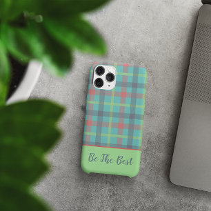 Tartan-grüngelb iPhone Case
