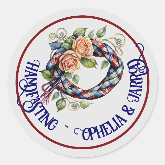 TARTAN HANDFASTING STICKERS FÜR GÜNSTIGE ENVELOPEN (Vorderseite)