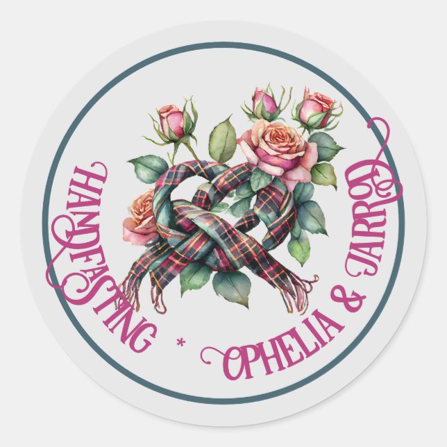 TARTAN HANDFASTING STICKERS FÜR GÜNSTIGE ENVELOPEN (Vorderseite)