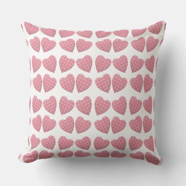 Tartan Hearts Kissen (Vorderseite)