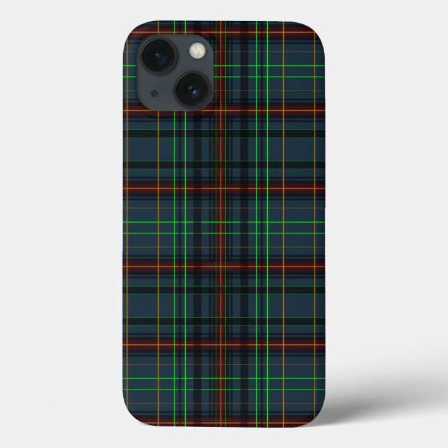 Tartan in blau, orange, grün Case-Mate iPhone hülle (Rückseite)