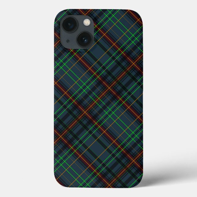 Tartan in blau, orange, grün Case-Mate iPhone hülle (Rückseite)