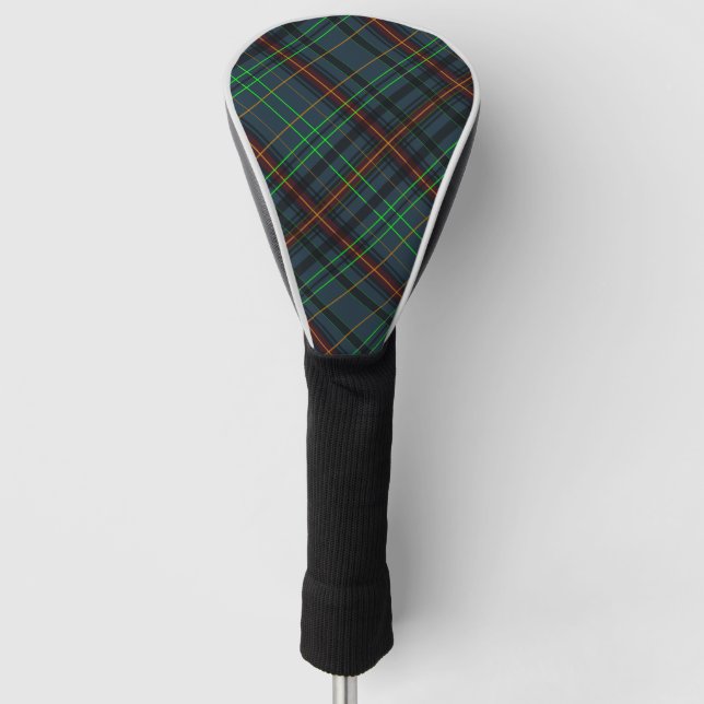 Tartan in blau, orange, grün... golf headcover (Vorderseite)