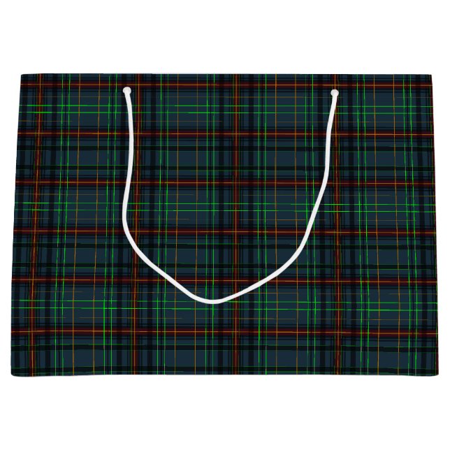 Tartan in blau, orange, grün... große geschenktüte (Vorderseite)
