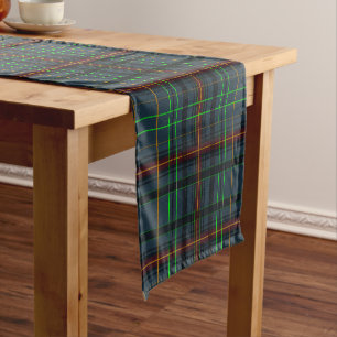 Tartan in Blau, Orange, Grün... Kurzer Tischläufer