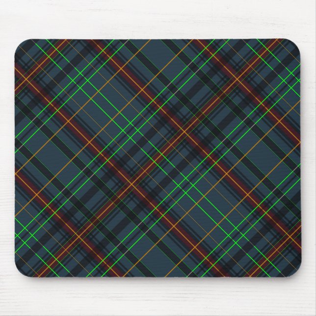 Tartan in blau, orange, grün... mousepad (Vorne)