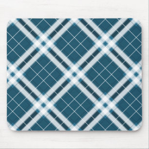 Tartan in Blau und Weiß Mousepad