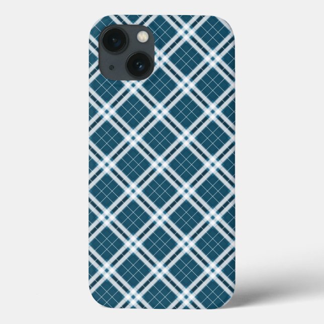 Tartan in blau-weiß Case-Mate iPhone hülle (Rückseite)