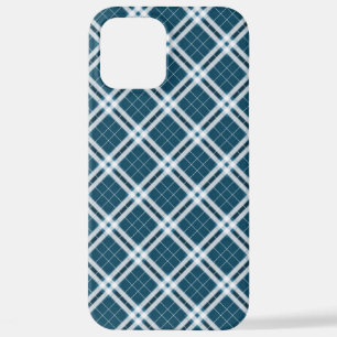 Tartan in blau-weiß iPhone Case 12 Pro Max Hülle