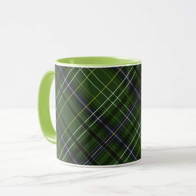 Tartan in grün tasse (Vorderseite Links)