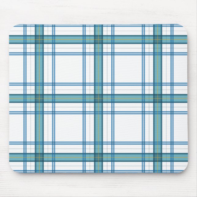 Tartan in Türkis Mousepad (Vorne)
