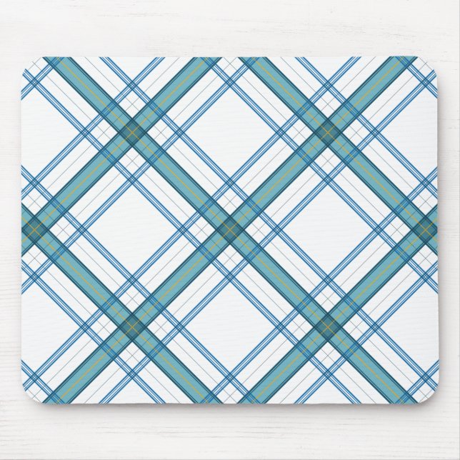 Tartan in Türkis Mousepad (Vorne)