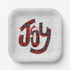 Tartan Joy on White Birch Pappteller