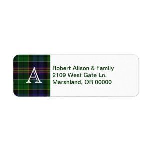 Tartan Kariert Accent Custom Address Label