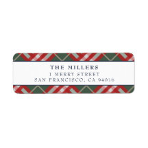 Tartan Kariert Address Labels Weihnachtsfeiertage