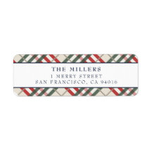 Tartan Kariert Address Labels Weihnachtsfeiertage