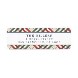 Tartan Kariert Address Labels Weihnachtsfeiertage