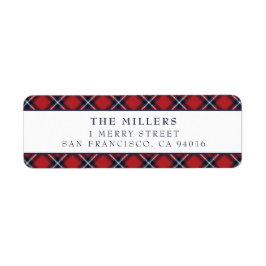 Tartan Kariert Address Labels Weihnachtsfeiertage