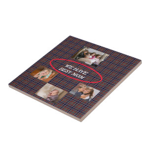 Tartan Kariert Best Mama Freestyle Schriftart Fliese