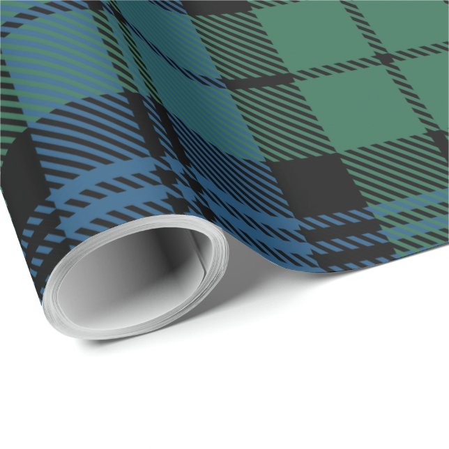 Tartan Kariert Blue Green Clan Campbell Holiday Geschenkpapier (Rolleneckpunkt)
