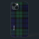 Tartan Kariert Case-Mate iPhone Hülle<br><div class="desc">Schöne iPhone Gehäuse in der dunkelblau und grün schwarz Watch tartan kariert gemacht. Personalisieren Sie den weißen Text,  indem Sie die links Seite hinunter laufen,  für sich selbst oder als großartige Geschenkidee. Stilvolle Art,  Ihr elektronisches Gerät zu schützen.</div>