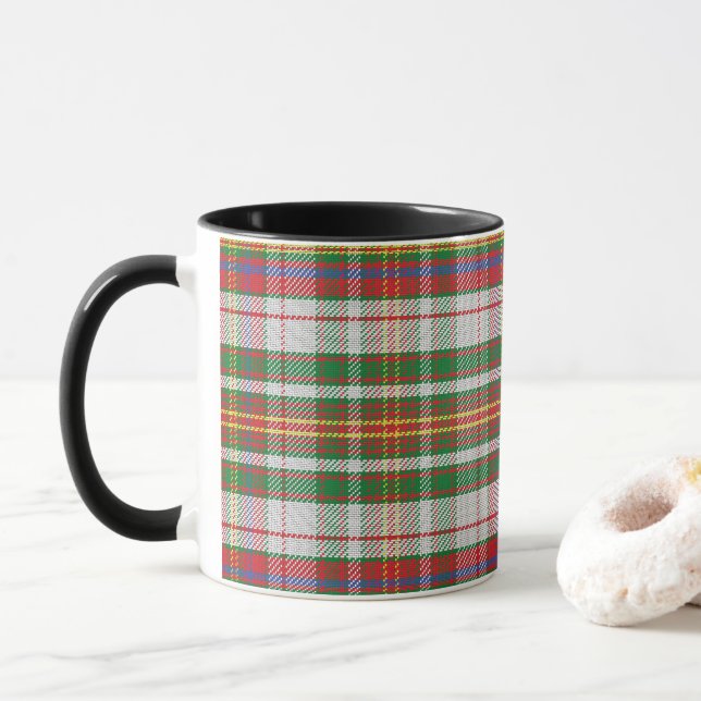 Tartan Kariert Checkered Scotland, mehrfarbig Tasse (Mit Donut)