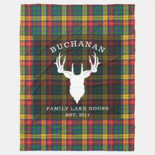 Tartan Kariert Clan Buchanan Familienname Lake Hou Fleecedecke