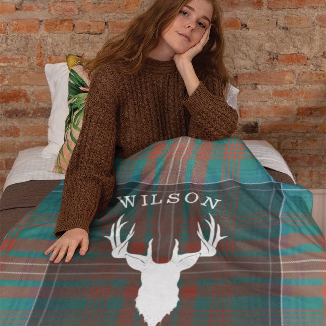 Tartan Kariert Clan Wilson Family Lake House Sherpadecke (Classic Rustic Clan Wilson Tartan Sherpa Blanket)