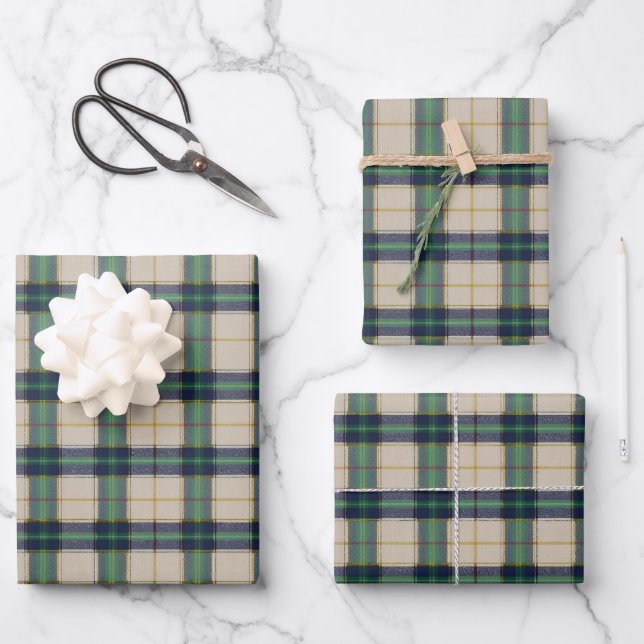 Tartan Kariert Classic Blue Geschenkpapier Set (Vorderseite)