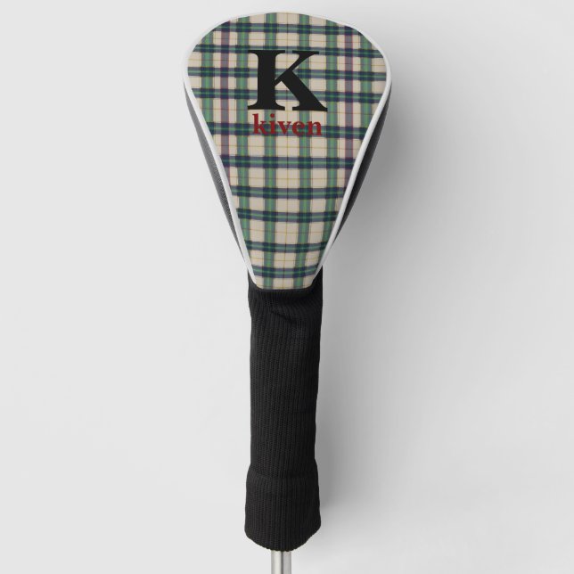 Tartan Kariert Classic Blue Golf Headcover (Vorderseite)
