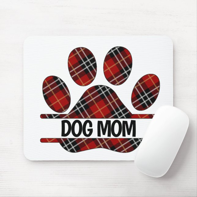 Tartan Kariert DOG MAMA Pawprint Mousepad (Mit Mouse)