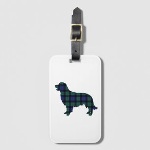 Tartan Kariert Golden Retriever Luggage Tag Gepäckanhänger