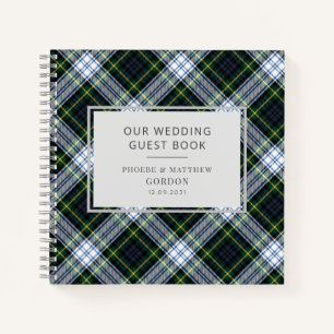 Tartan Kariert Green Checkered Wedered Gästebuch Notizbuch