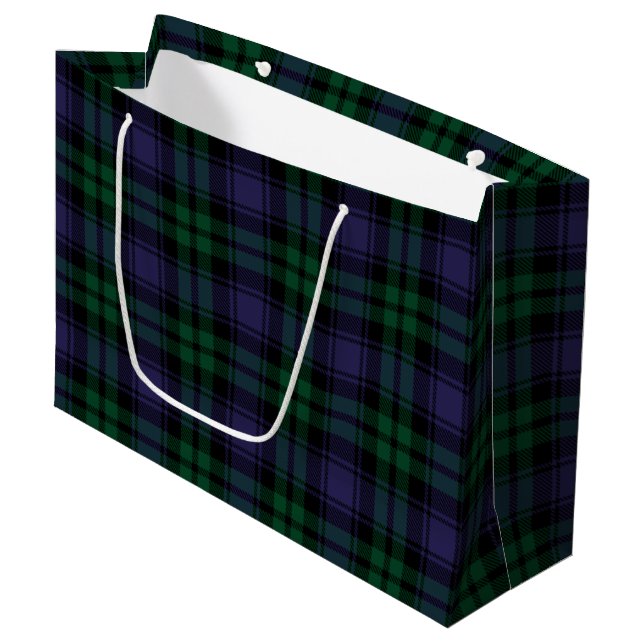Tartan, Kariert Große Geschenktüte (Vorderseite Schrägansicht)