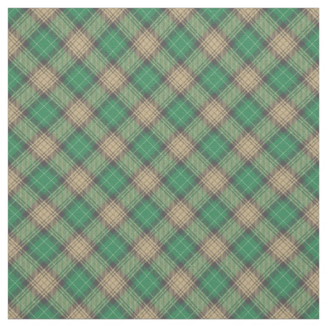 Tartan kariert grün und grau Retromuster schottisc Stoff (Muster)