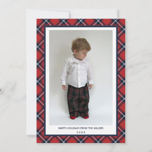 Tartan Kariert Happy Holidays Card zu Weihnachten