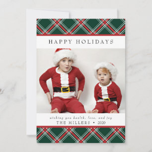Tartan Kariert Happy Holidays Card zu Weihnachten
