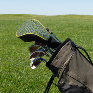 Tartan Kariert in Grün, Blau, Gelb und Schwarz Golf Headcover