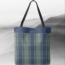 Tartan Kariert - Navy Blue und Slate Green