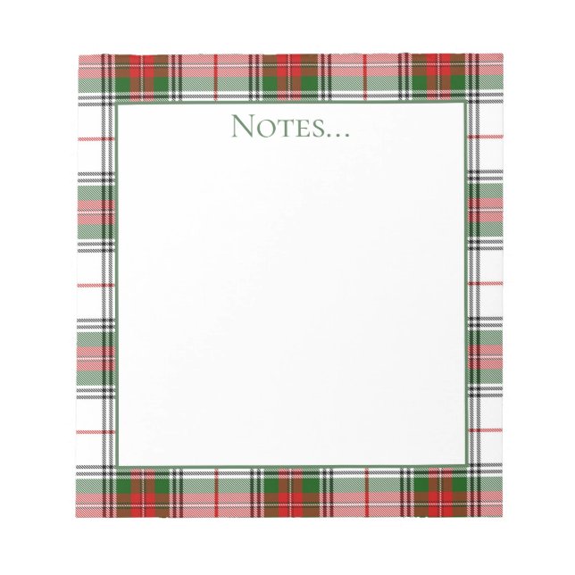 Tartan Kariert Notepad Notizblock (Vorderseite)