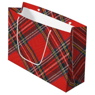 Tartan Kariert Red Christmas Große Geschenktüte