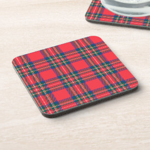 Tartan Kariert Red Classic Weihnachtsfeiertag Getränkeuntersetzer