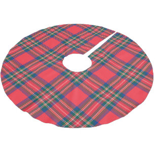 Tartan Kariert Red Classic Weihnachtsfeiertag Polyester Weihnachtsbaumdecke