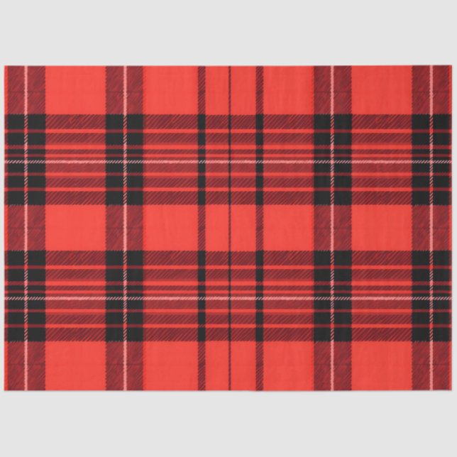 Tartan Kariert Red Traditional Modern Collection Seidenpapier (Vorderseite)