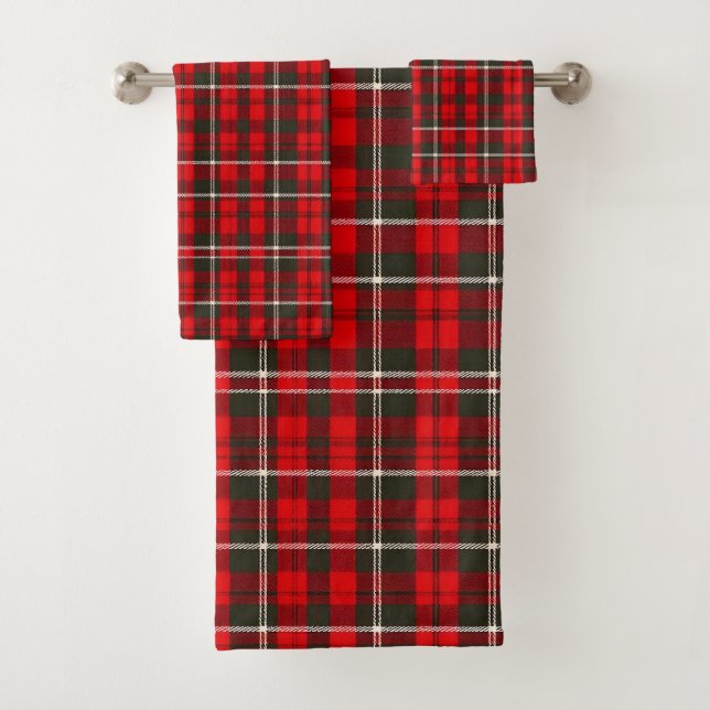 Tartan Kariert Red Traditional Popular Collection Badhandtuch Set (Insitu)