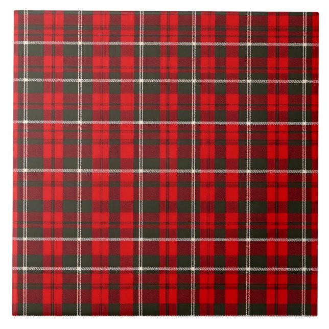 Tartan Kariert Red Traditional Popular Collection Fliese (Vorderseite)